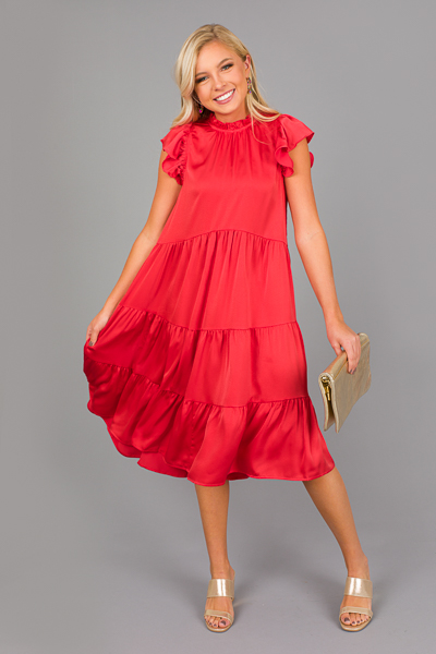 Esther Silky Midi, Red