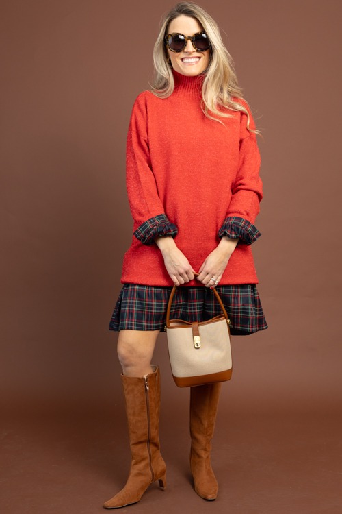 Kayla Sweater Dress, Red