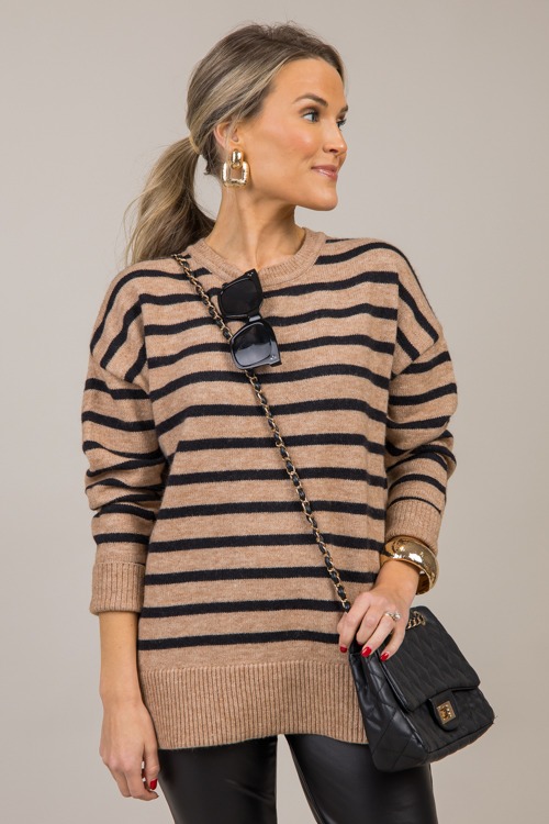 Timeless Stripe Sweater, Camel