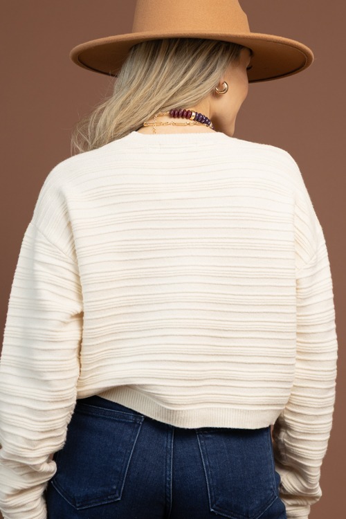 Waist Length Texture Sweater, Cream - 1105-150.jpg
