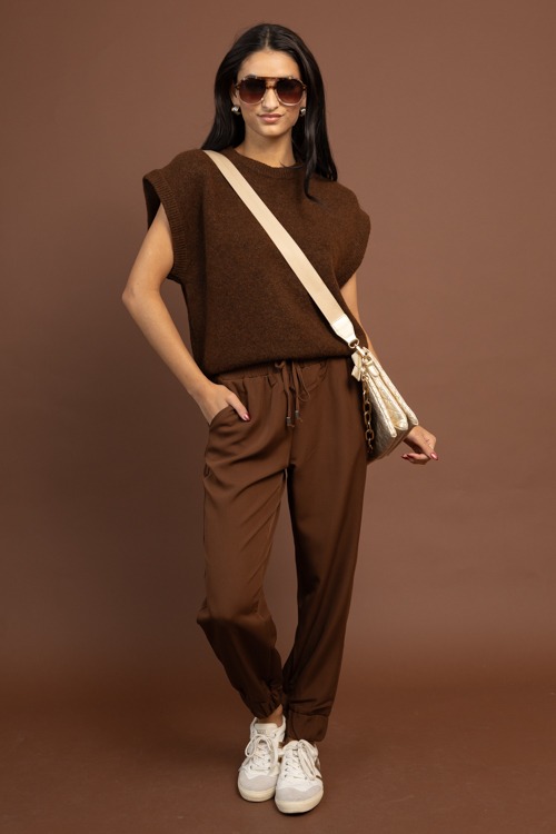 Woven Stretch Joggers, Brown - 1105-174p.jpg