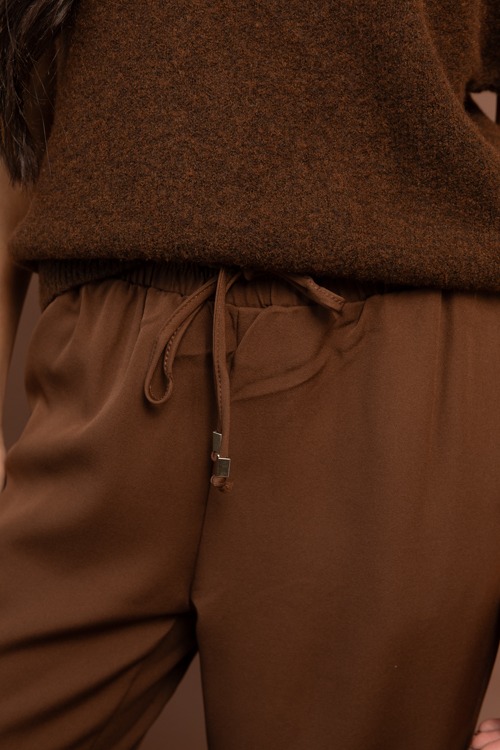 Woven Stretch Joggers, Brown - 1105-180h.jpg
