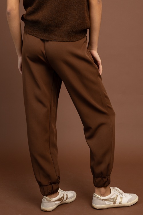 Woven Stretch Joggers, Brown - 1105-183.jpg