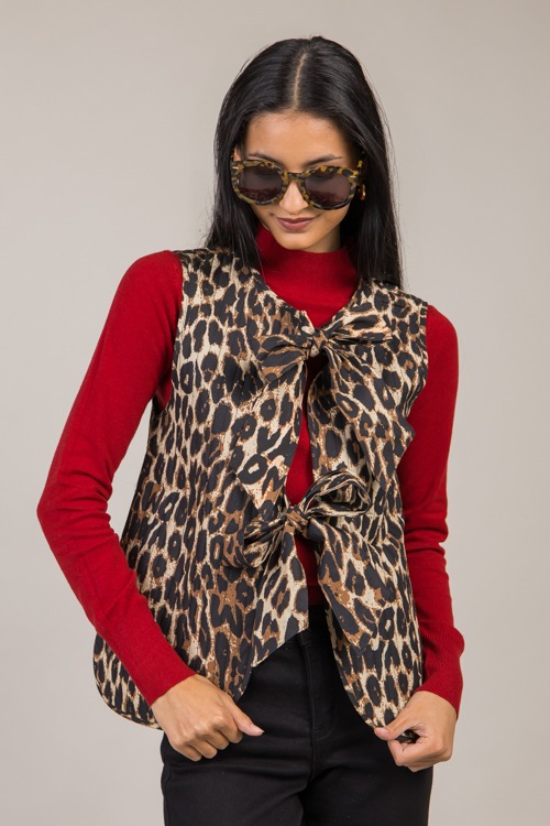 Double Tie Vest, Leopard