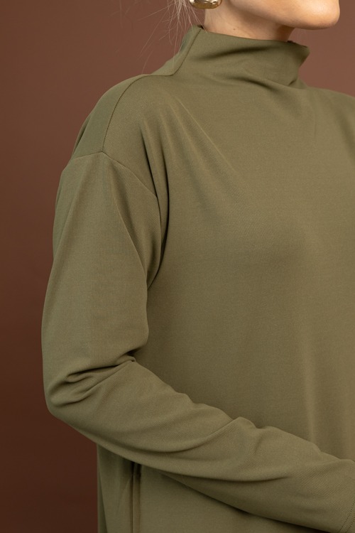 Knit Mock Neck Maxi, Olive - 1105-42.jpg