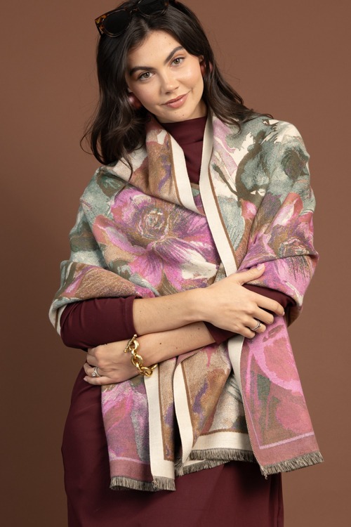 Floral Garden Scarf, Fuchsia Green - 1105-56h.jpg