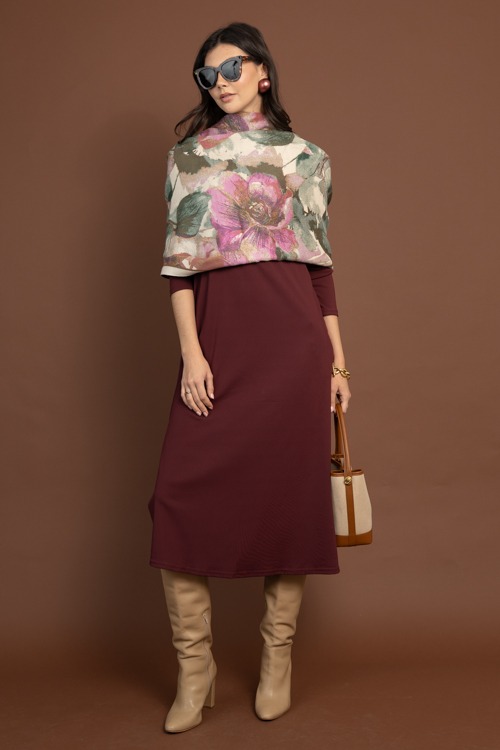 Knit Mock Neck Maxi, Burgundy - 1105-58.jpg