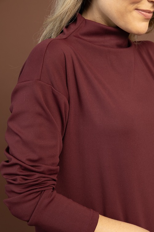 Knit Mock Neck Maxi, Burgundy - 1105-63.jpg
