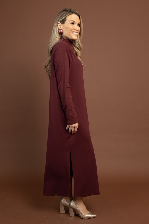 Knit Mock Neck Maxi, Burgundy - 1105-65.jpg