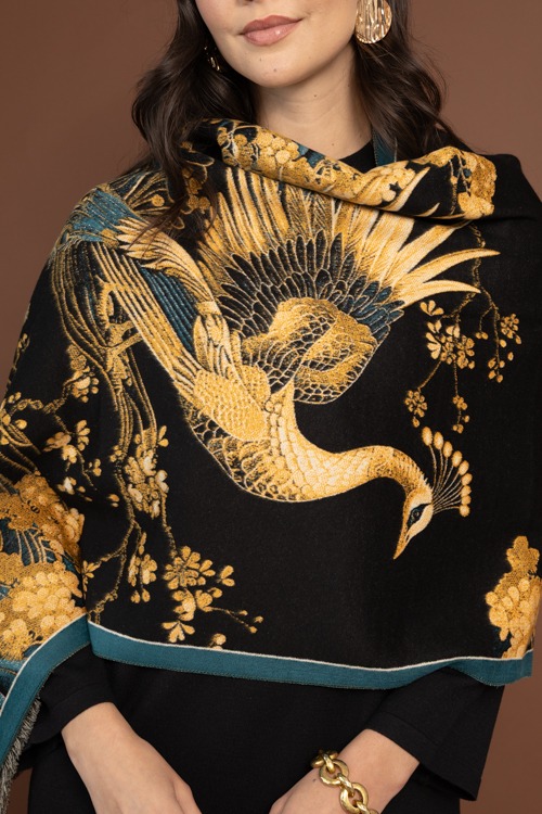 Imperial Peacock Scarf, Black Gold - 1105-79.jpg