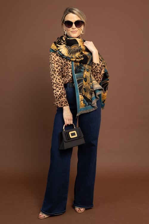 Wild Side Button Down, Brown Mix