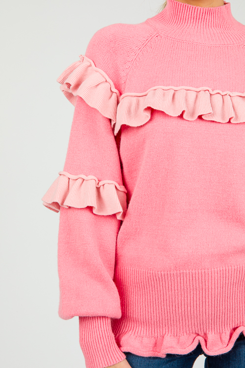 Pink ruffle jumper sale