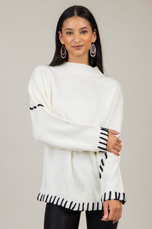 Contrast Stitch Sweater, Ivory/ - 1106-42p.jpg