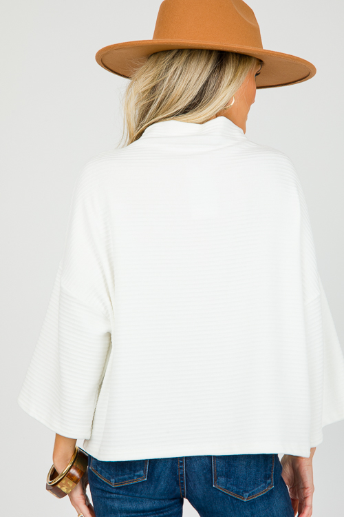 Rylie Rib Sweater, Ivory