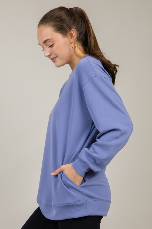 Oversized Creamy Crew Neck, Blu - 1106-88h.jpg