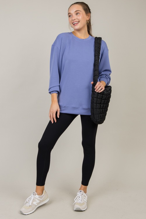 Oversized Creamy Crew Neck, Blu - 1106-93h.jpg