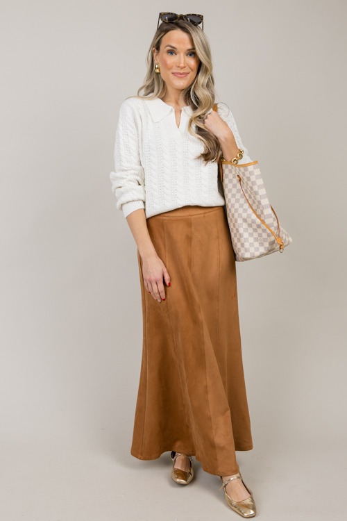 Suede Maxi Skirt, Camel - 1107-143.jpg