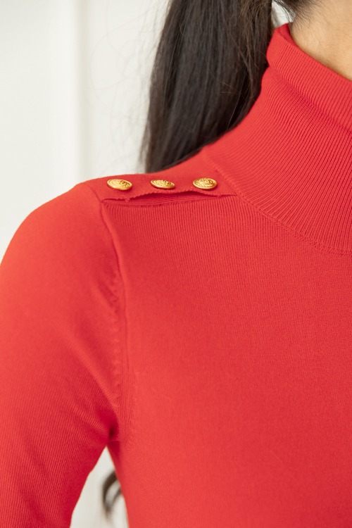 Button Shoulder Turtleneck, Red - 1107-151.jpg