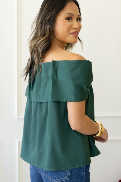 Off Shoulder Bow Blouse, Hunter - 1107-184.jpg
