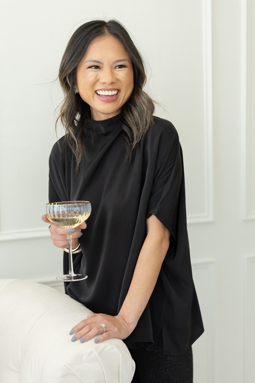 Satin Oversize Blouse, Black - 1107-224.jpg