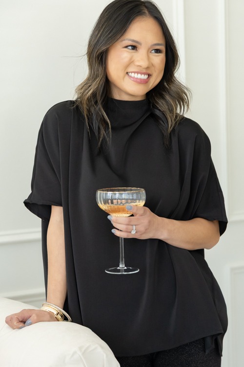 Satin Oversize Blouse, Black - 1107-227.jpg