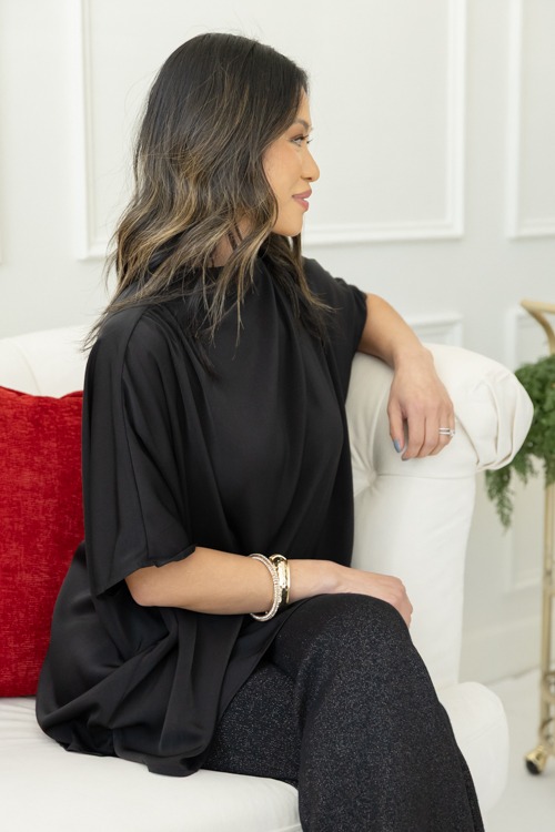 Satin Oversize Blouse, Black - 1107-229.jpg