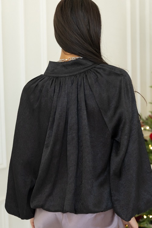 Textured Satin Bubble Top, Black - 1107-248h.jpg