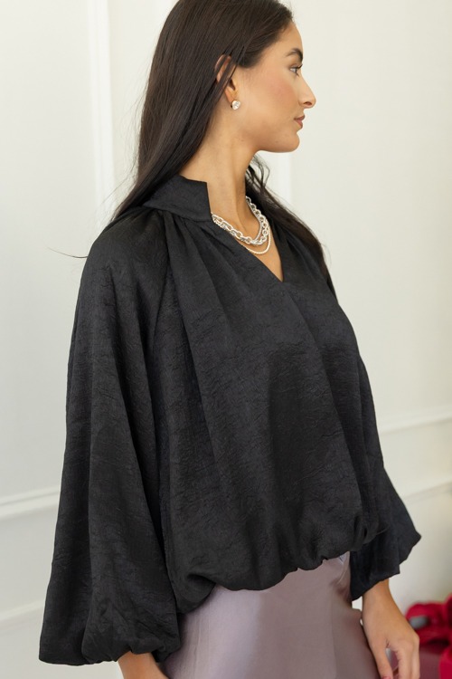 Textured Satin Bubble Top, Black - 1107-253.jpg
