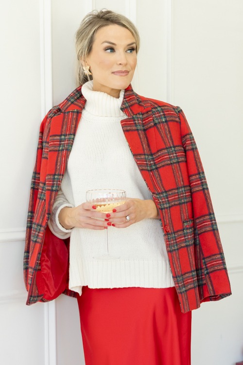 Plaid Tidings Blazer, Red/Green