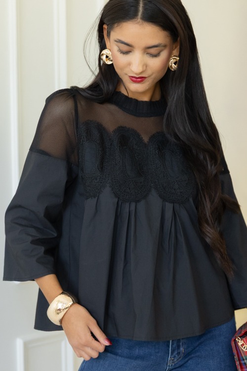 Lace Mesh Panel Top, Black - 1107-370.jpg