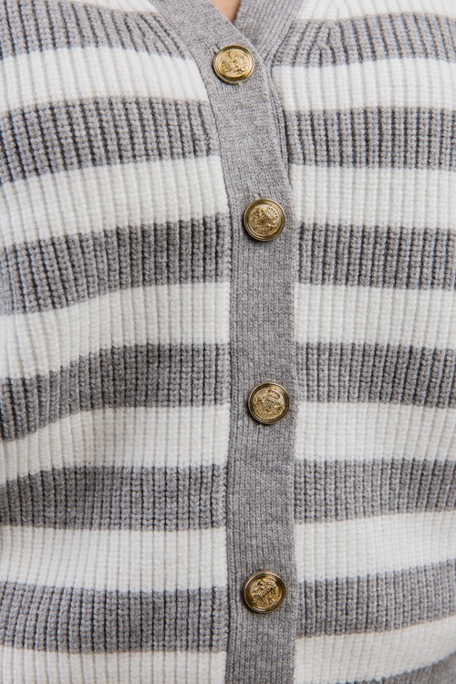 Buttoned Stripe Sweater, H. Gray - 1107-82.jpg