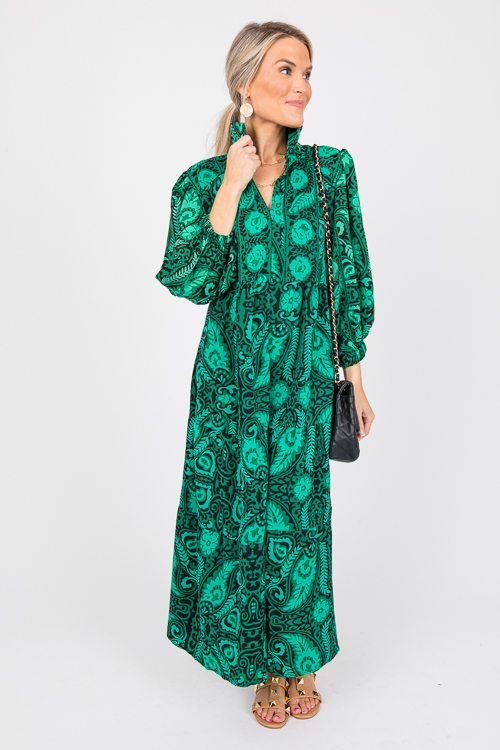 Alexa Printed Midi, Green