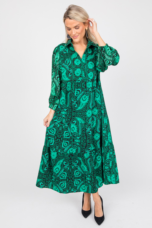 Alexa Printed Midi, Green