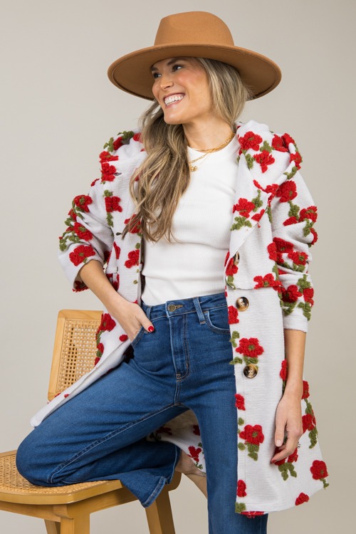 Textured Flowers Coat