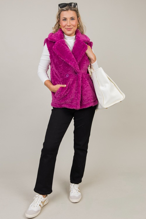 Statement Vest, Magenta