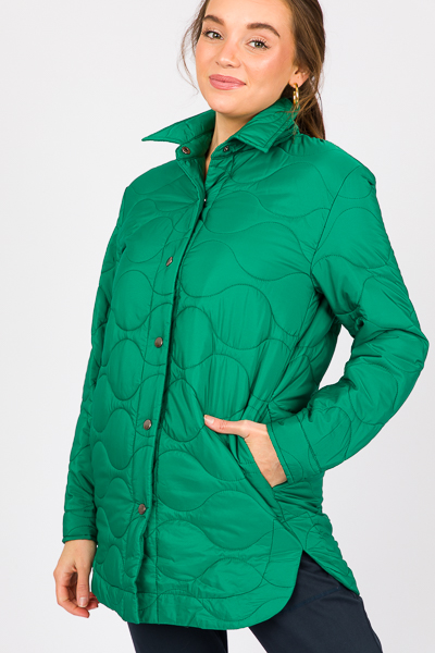 Quilted Snap Front Jacket, Hunter