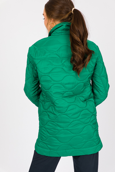 Quilted Snap Front Jacket, Hunter