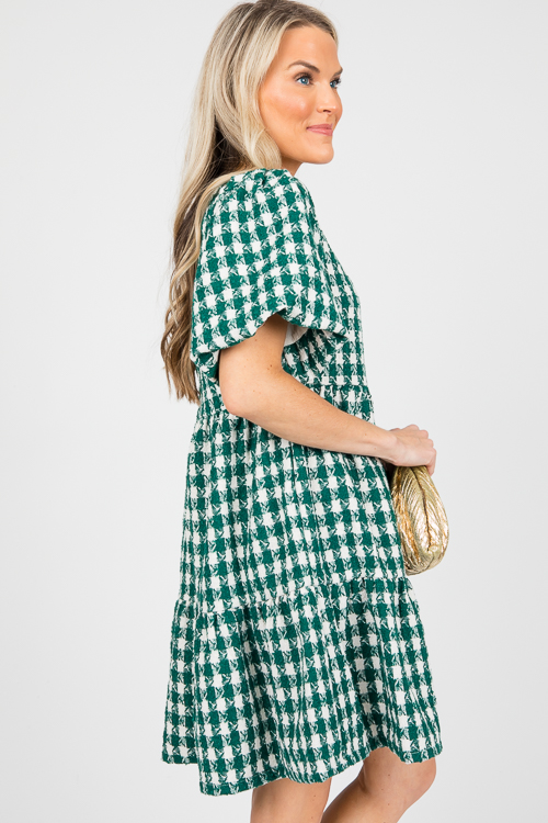 Tweed Tiered Dress, H. Green