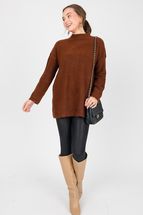 Travis Tunic Sweater, Brown