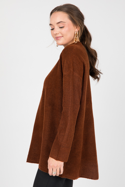 Travis Tunic Sweater, Brown