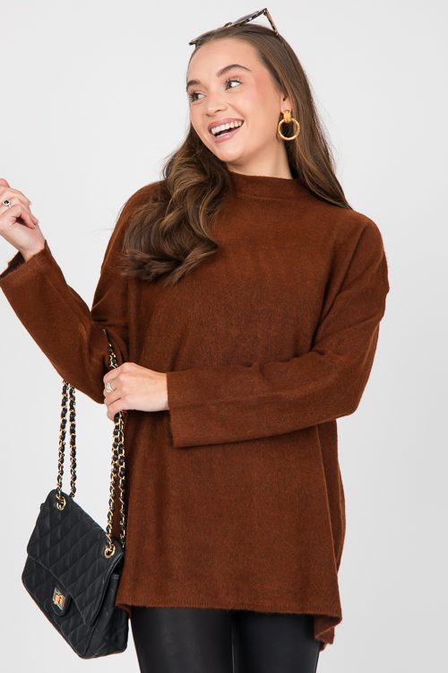 Travis Tunic Sweater, Brown