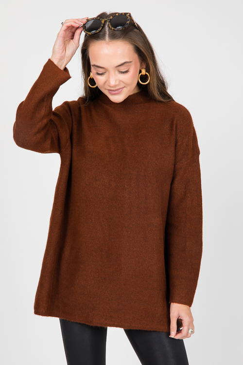 Travis Tunic Sweater, Brown