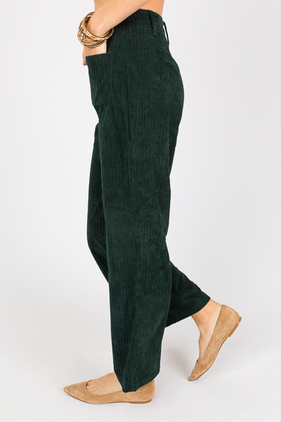 Corded Patch Pocket Pants, H. Green