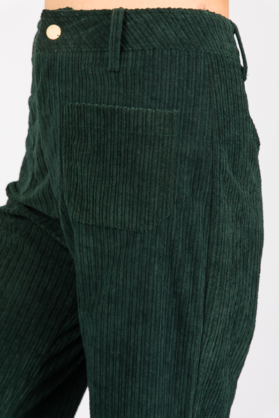 Corded Patch Pocket Pants, H. Green