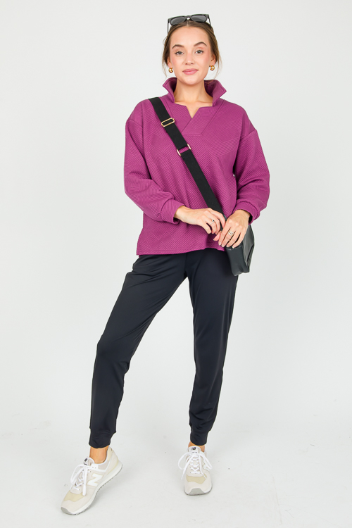 Textured Pullover Top, Magenta