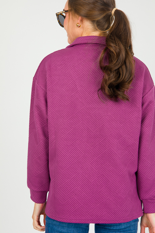 Textured Pullover Top, Magenta