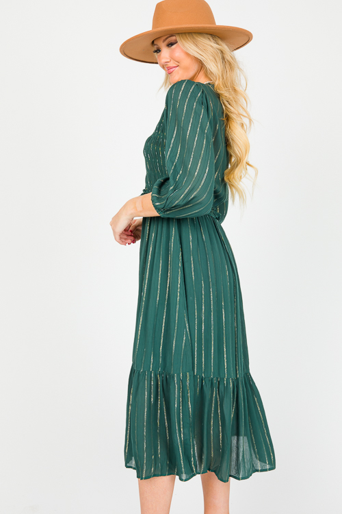 Hunter Green Midi Dress