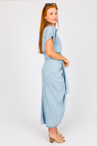 Tencel Tie Front Midi, Lt. Blue