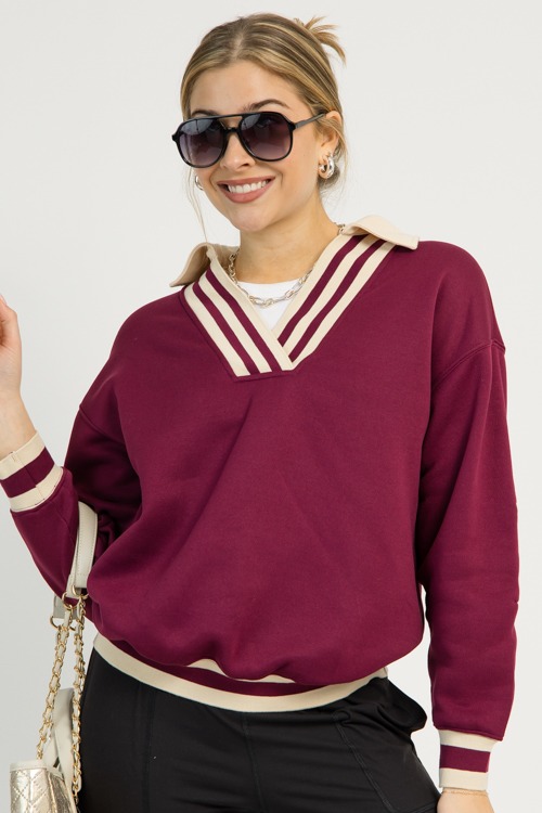 Stripe Band Pullover, Wine - 1110-104.jpg