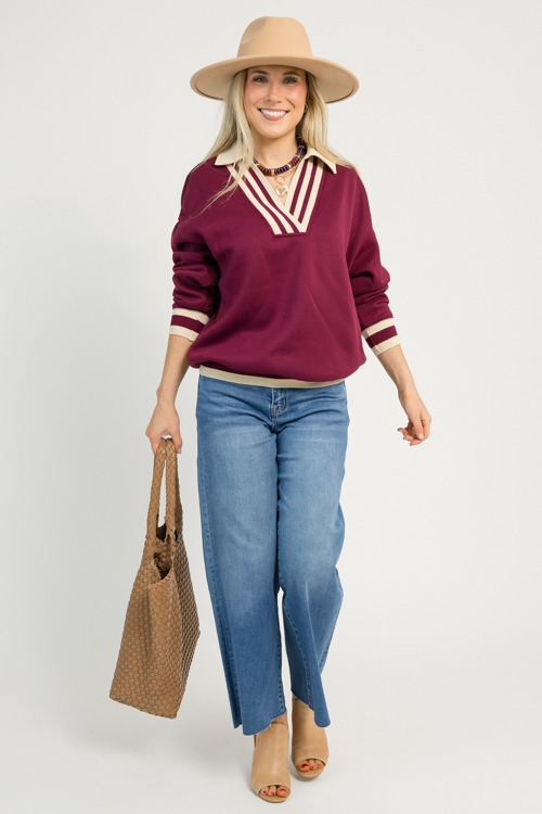 Stripe Band Pullover, Wine - 1110-106.jpg